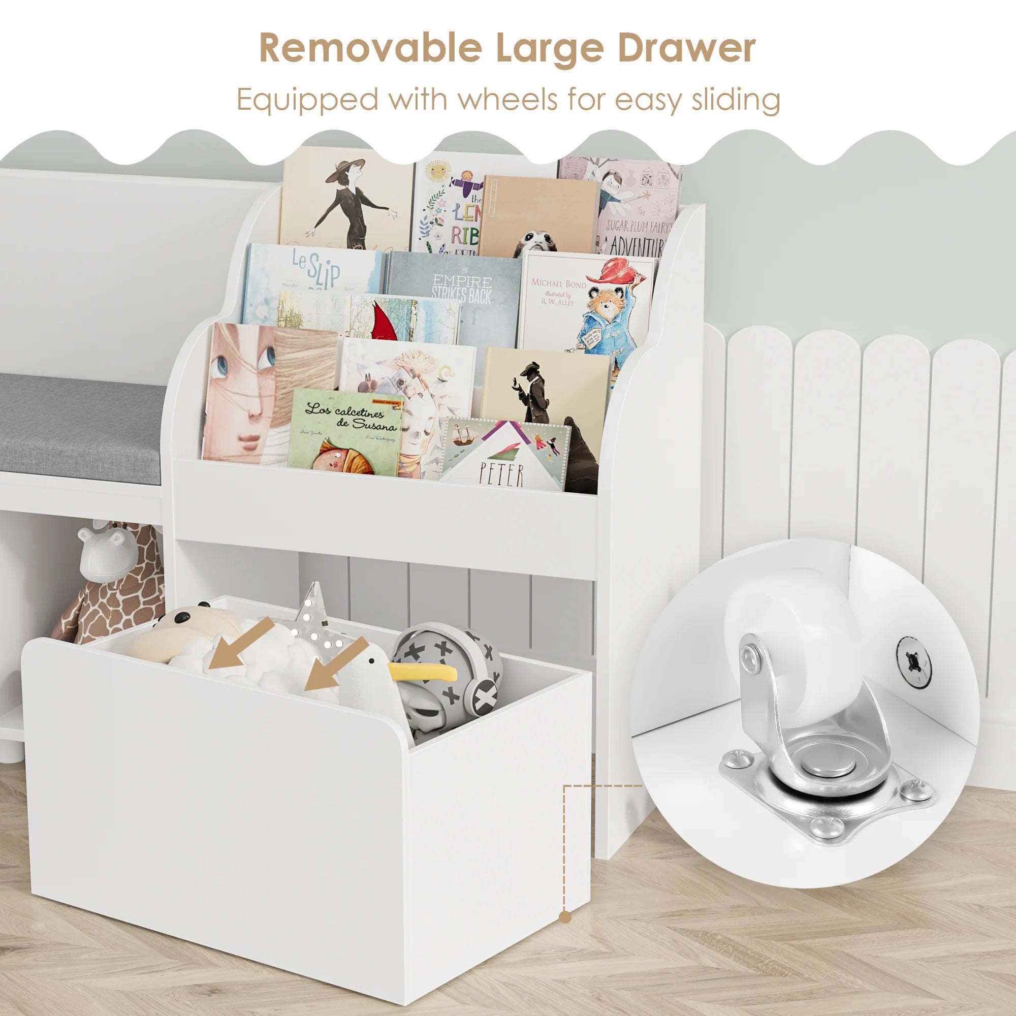 Kids Bookshelf with Reading Nook